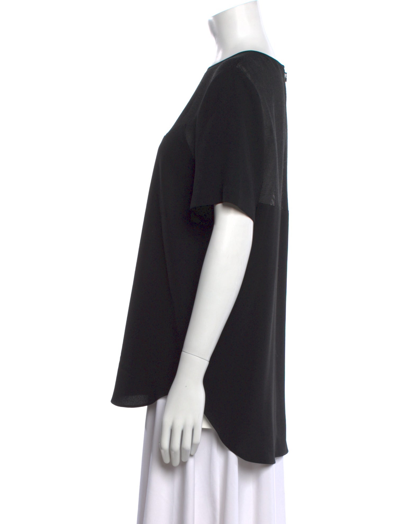 Tibi Crew Neck Short Sleeve Blouse