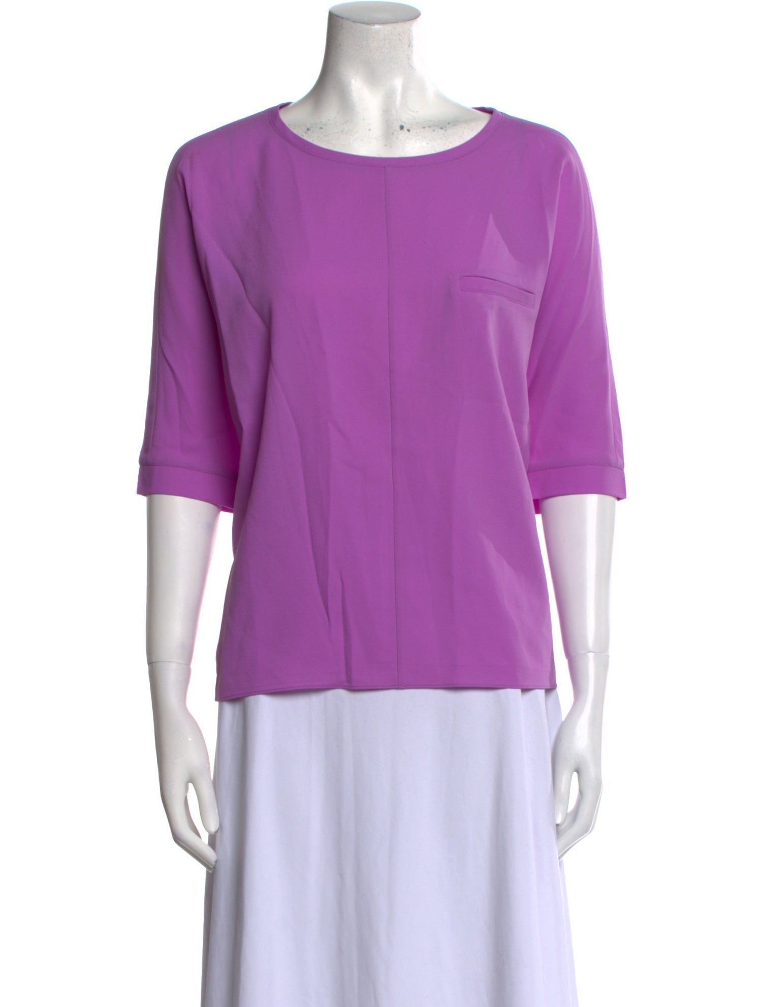 Tibi Scoop Neck Three-Quarter Sleeve T-Shirt