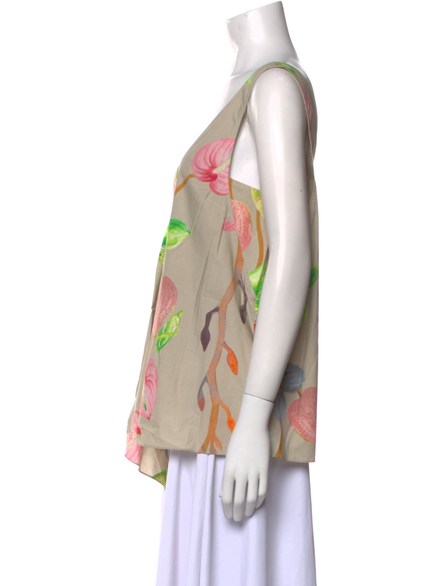 Tibi Floral Print V-Neck Blouse