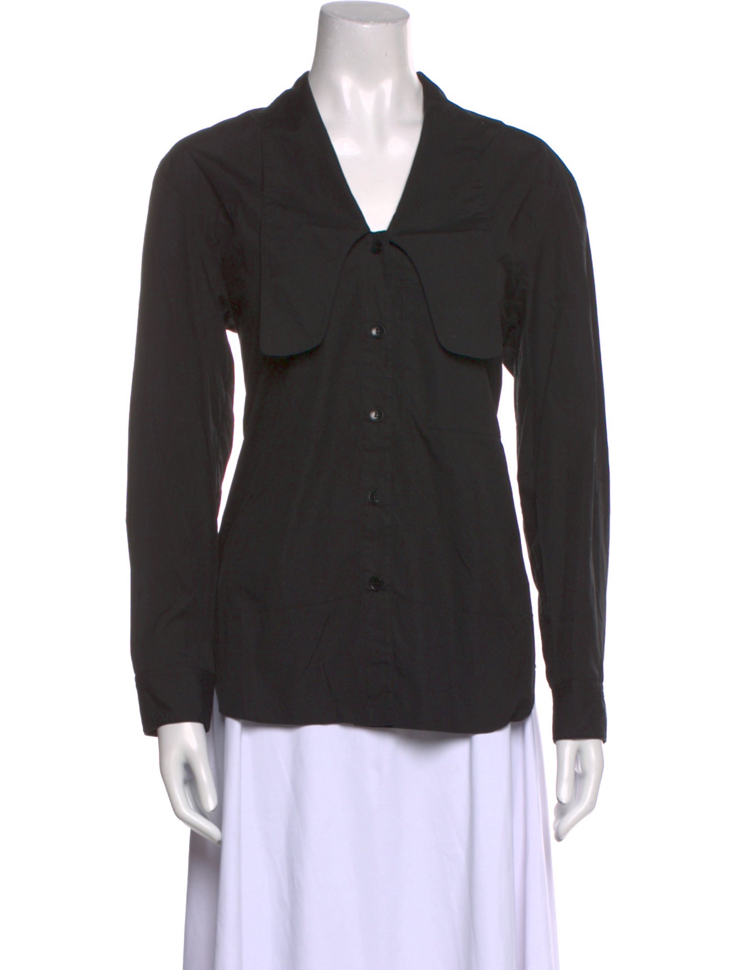 Tibi Long Sleeve Button-Up Top