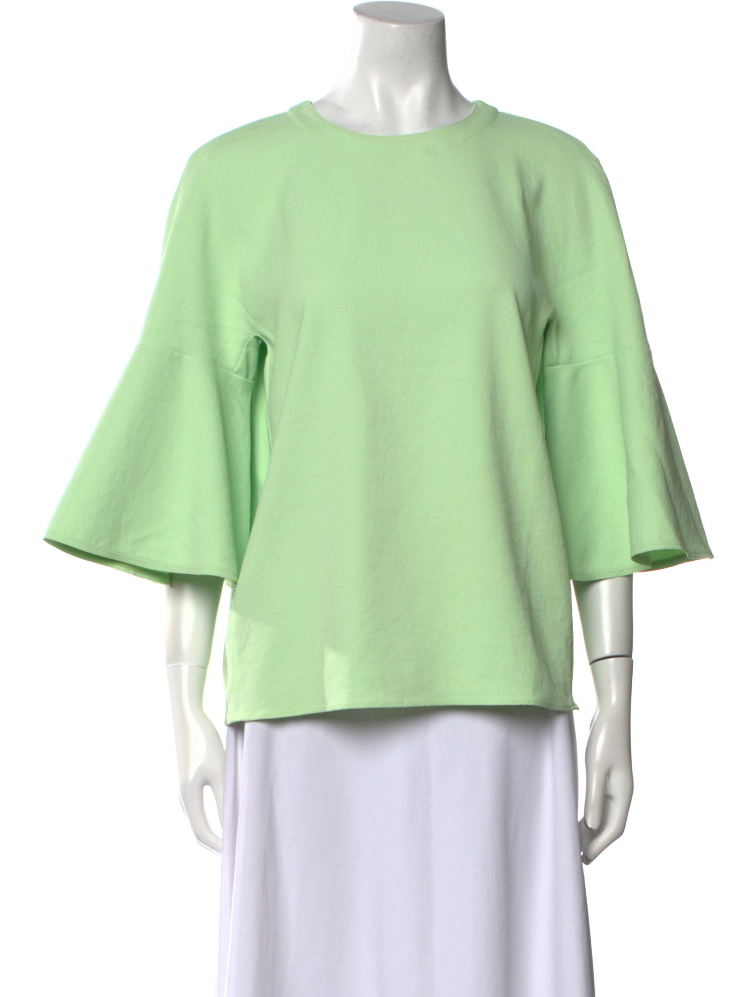 Tibi Crew Neck Three-Quarter Sleeve Sweatshirt