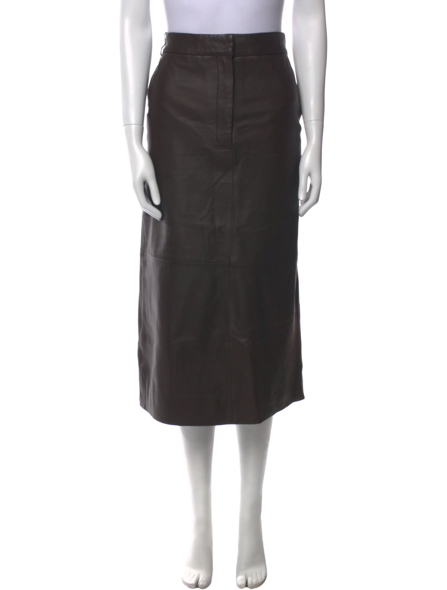 Tibi Leather Midi Length Skirt