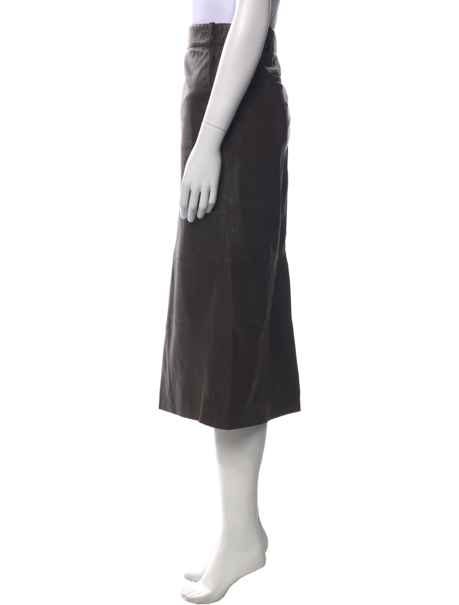 Tibi Leather Midi Length Skirt