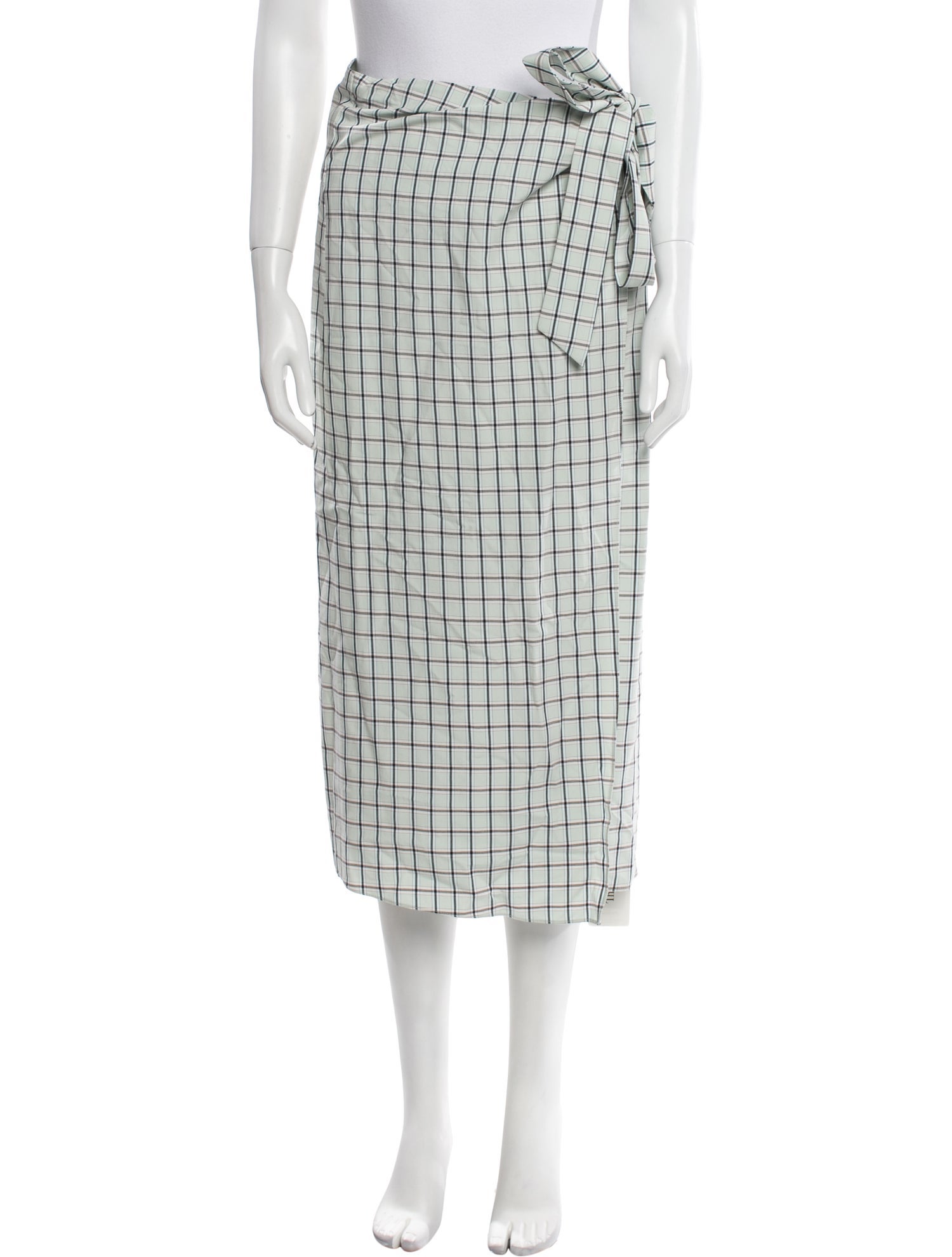Tibi Plaid Print Midi Length Skirt