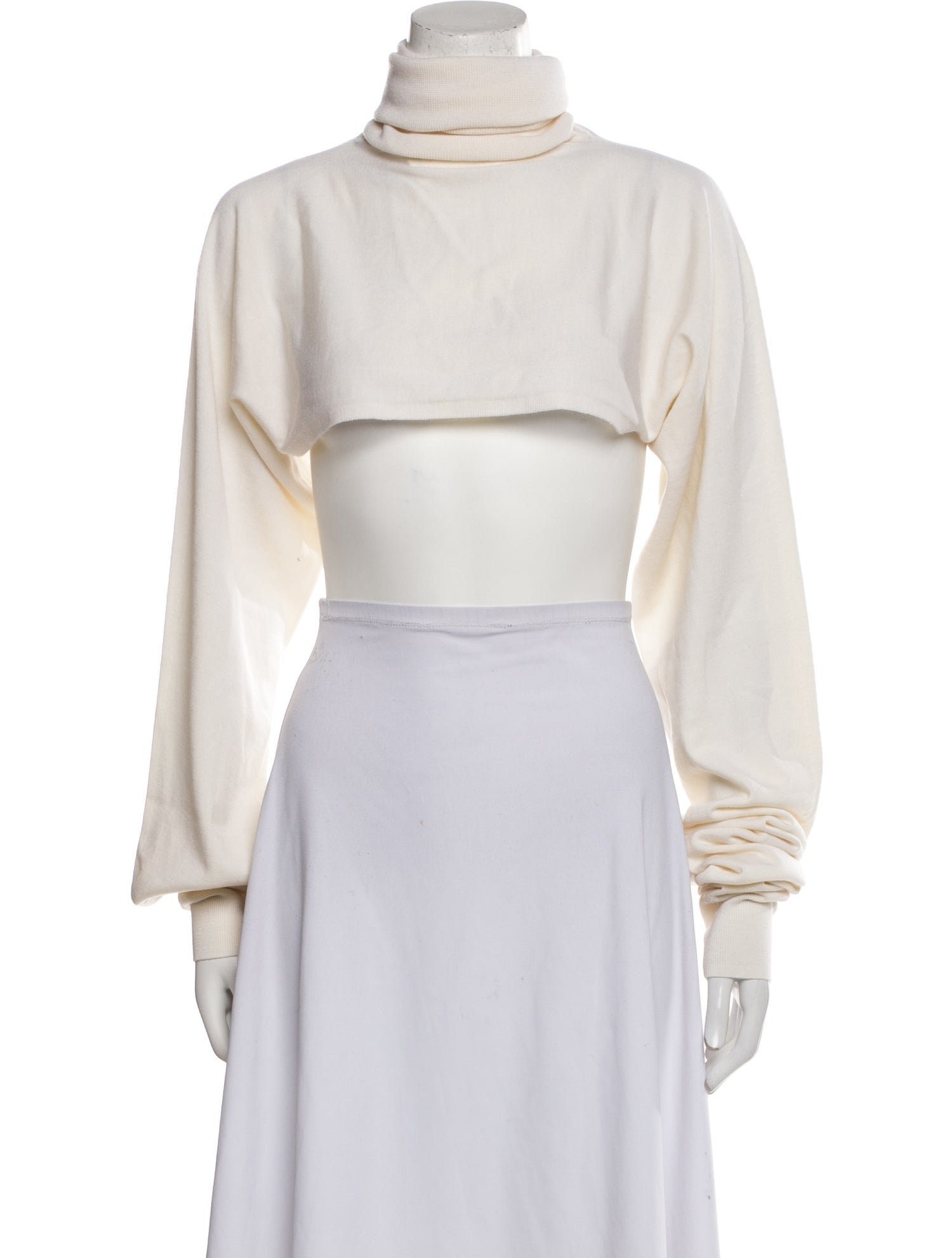 Tibi Turtleneck Long Sleeve Crop Top