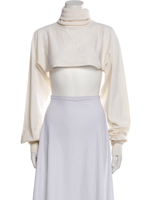 Tibi Turtleneck Long Sleeve Crop Top