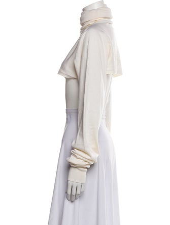 Tibi Turtleneck Long Sleeve Crop Top