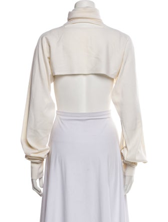 Tibi Turtleneck Long Sleeve Crop Top