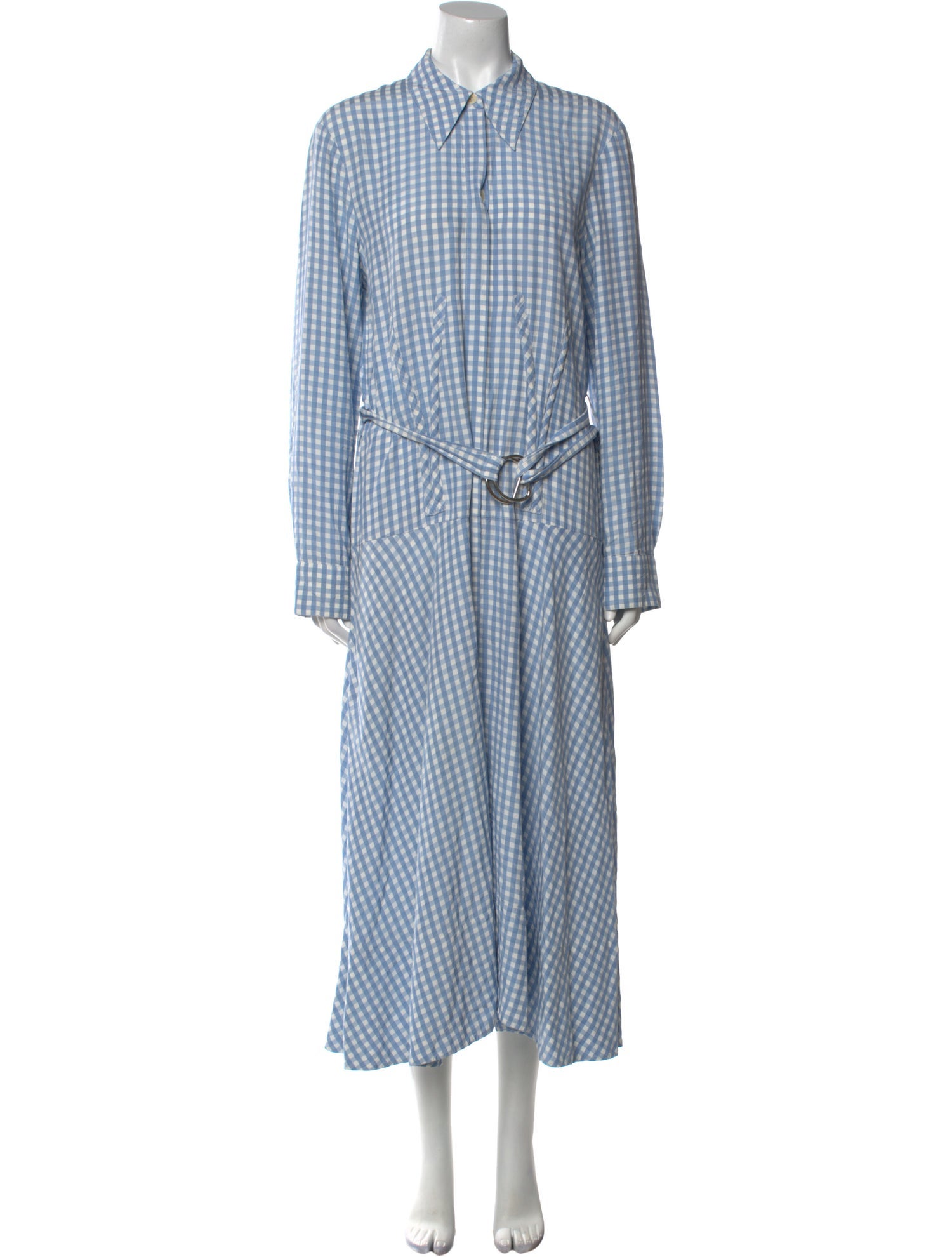 Tibi Plaid Print Long Dress