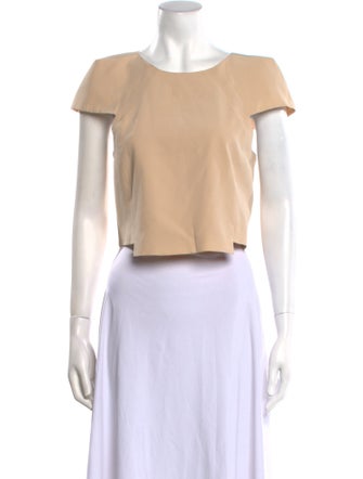 Tibi Silk Scoop Neck Crop Top