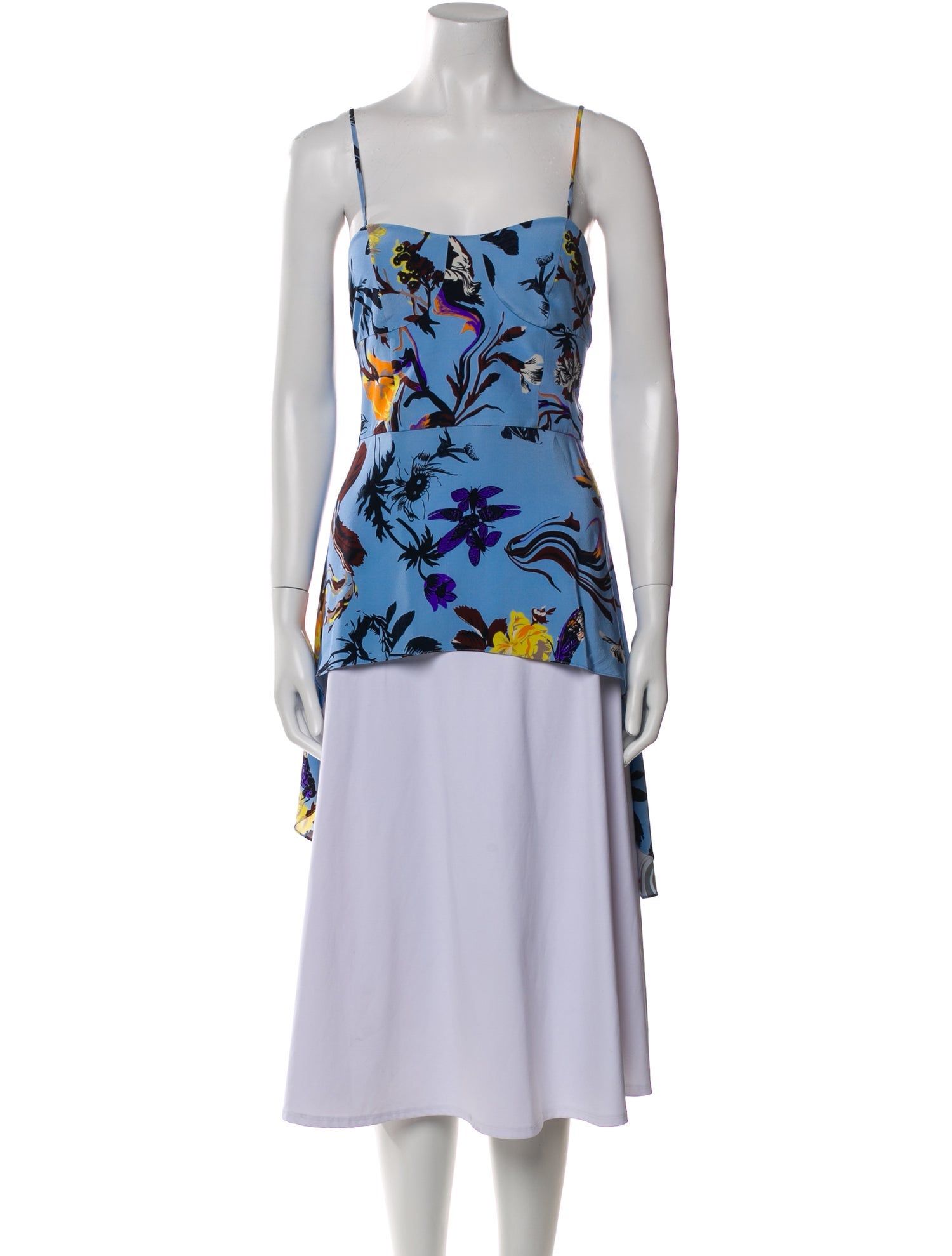 Tibi Silk Floral Print Top