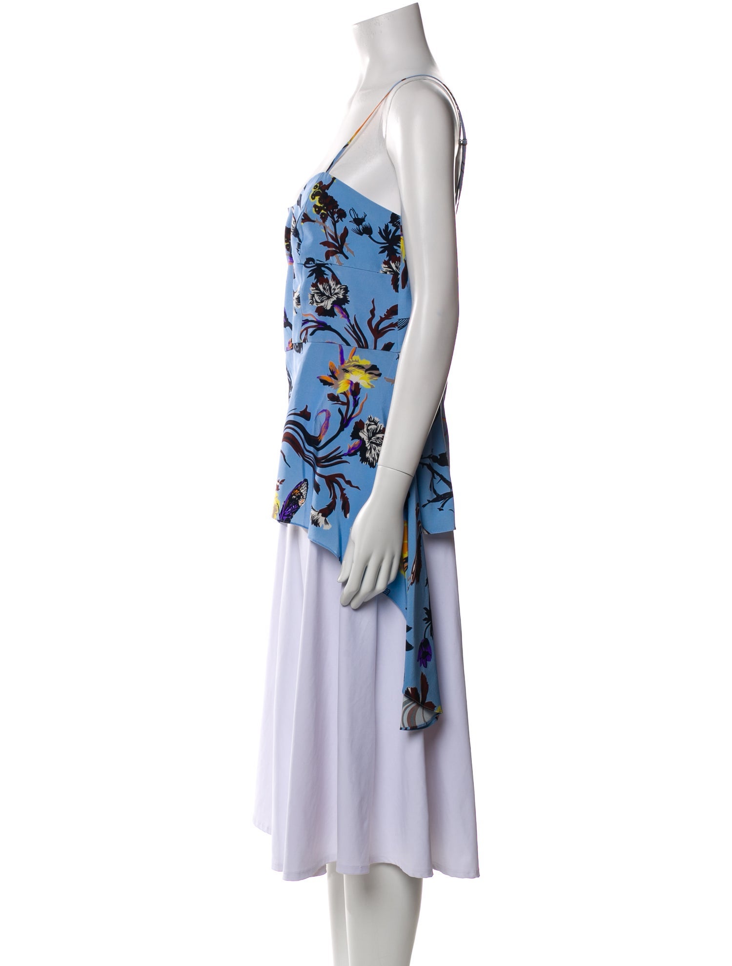 Tibi Silk Floral Print Top