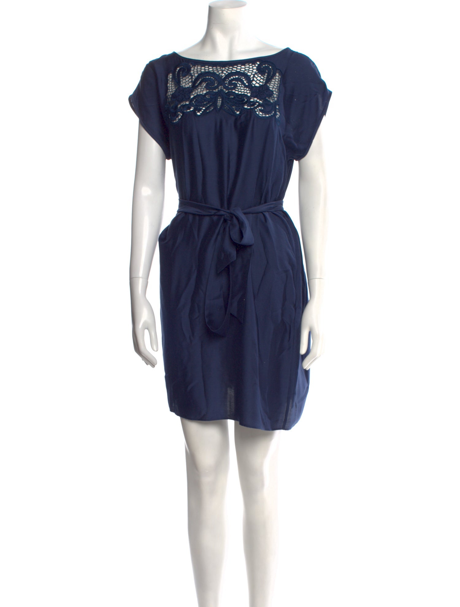 Tibi Bateau Neckline Mini Dress