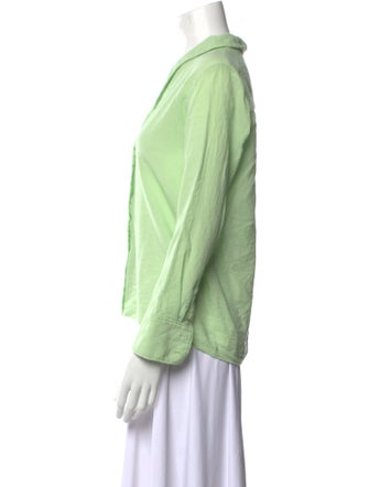 Tibi Wool V-Neck Button-Up Top