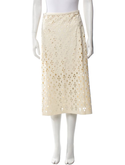 Tibi Lasercut Accents Midi Length Skirt