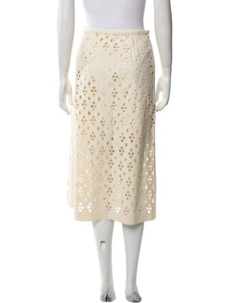 Tibi Lasercut Accents Midi Length Skirt