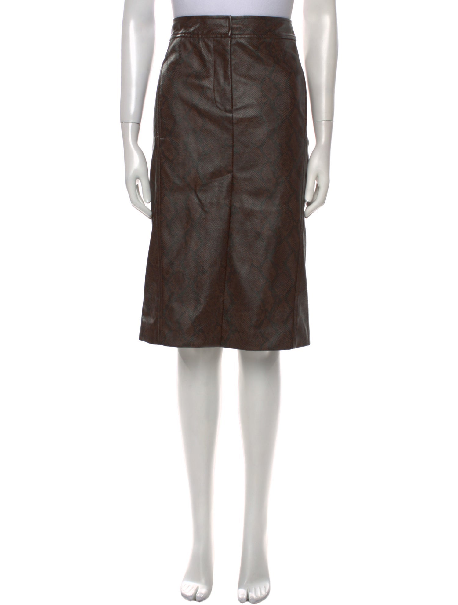 Tibi Leather Knee-Length Skirt