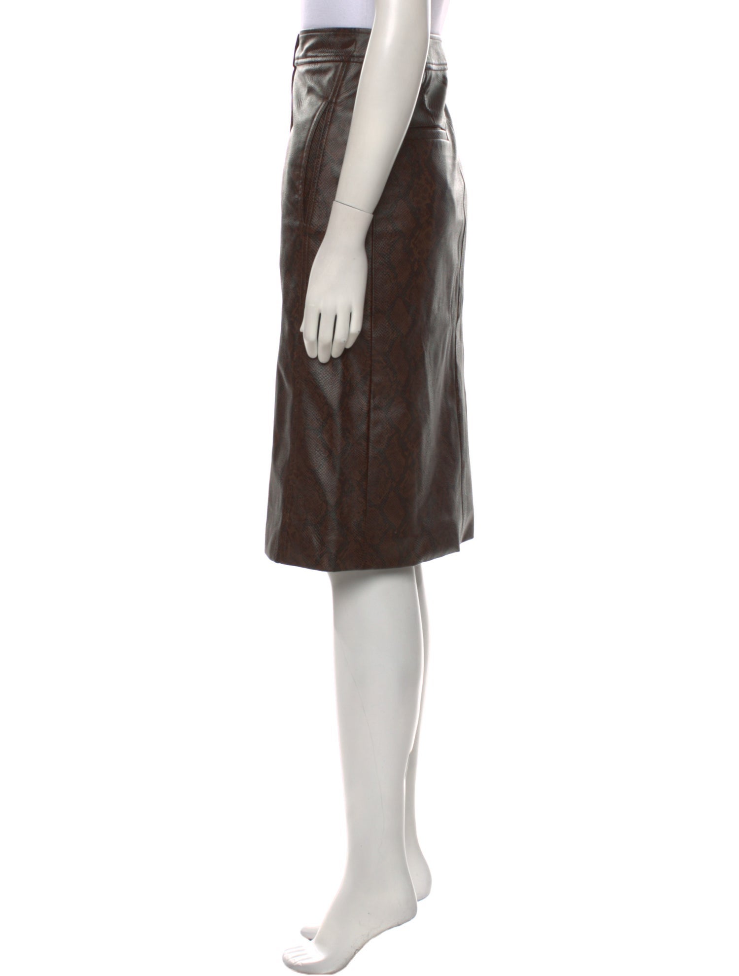 Tibi Leather Knee-Length Skirt