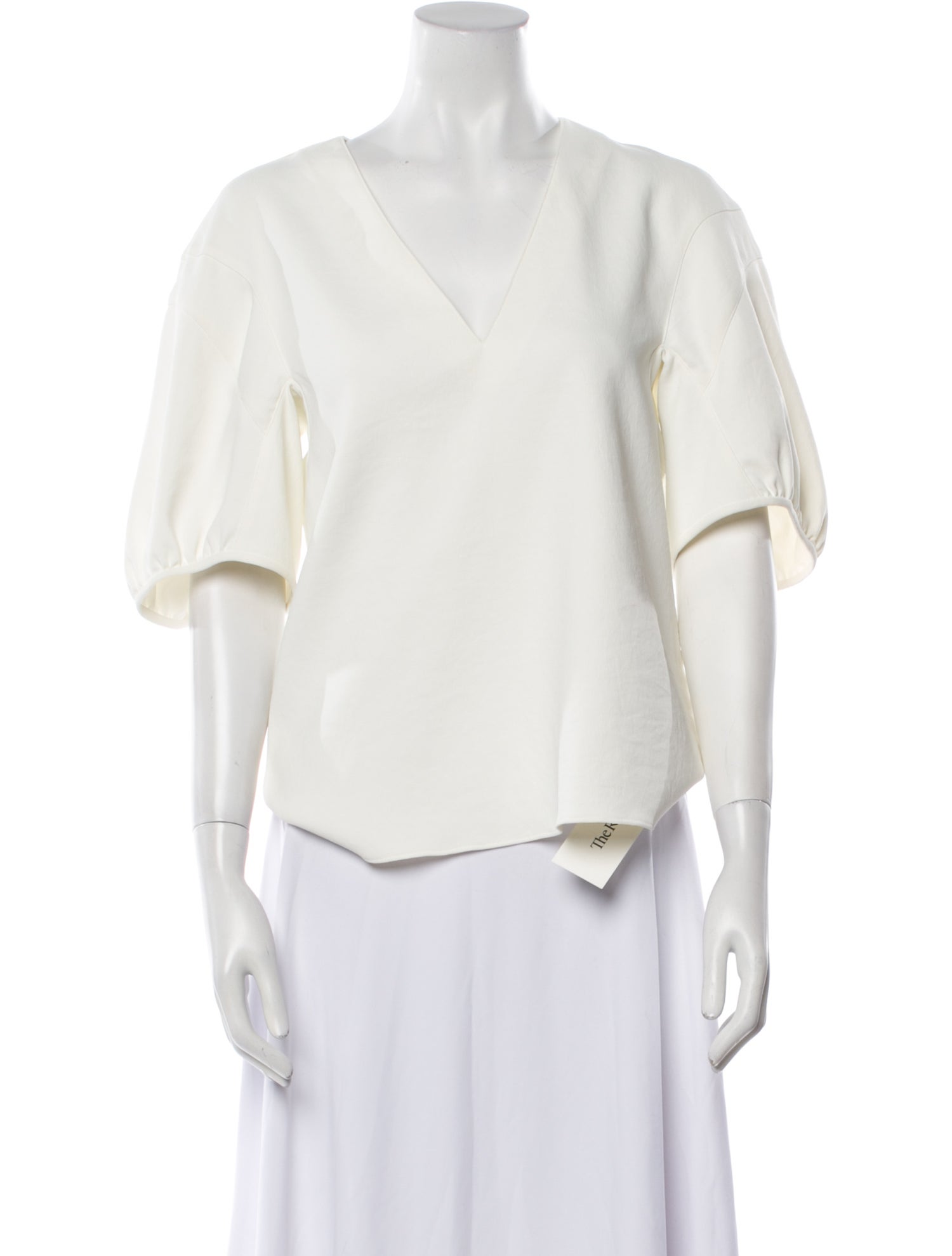 Tibi V-Neck Three-Quarter Sleeve Blouse