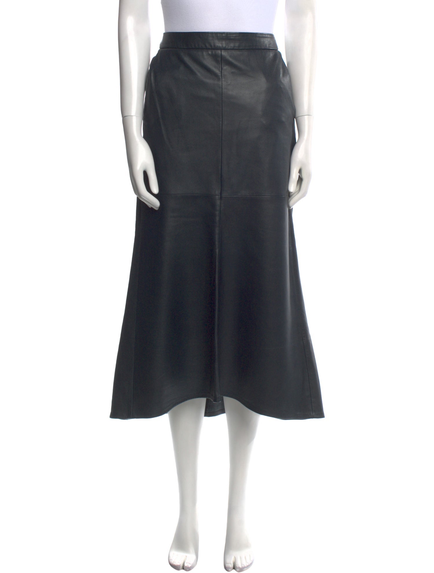 Tibi Lamb Leather Midi Length Skirt