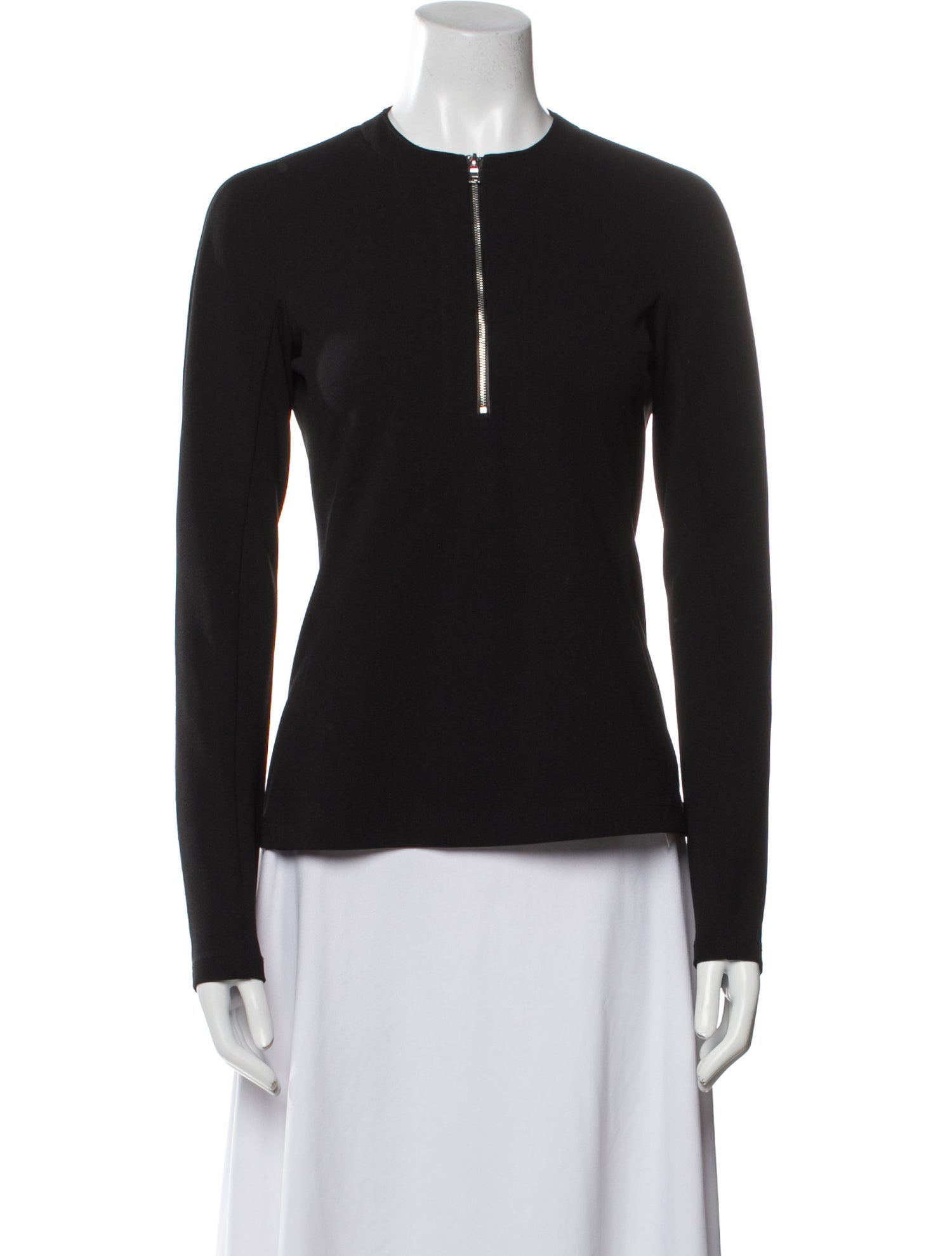 Tibi Crew Neck Long Sleeve Top