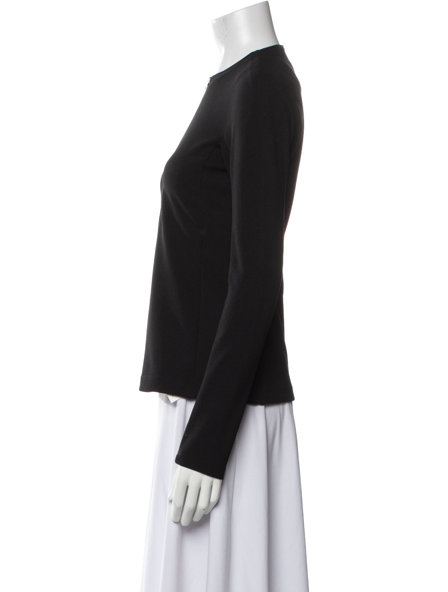 Tibi Crew Neck Long Sleeve Top