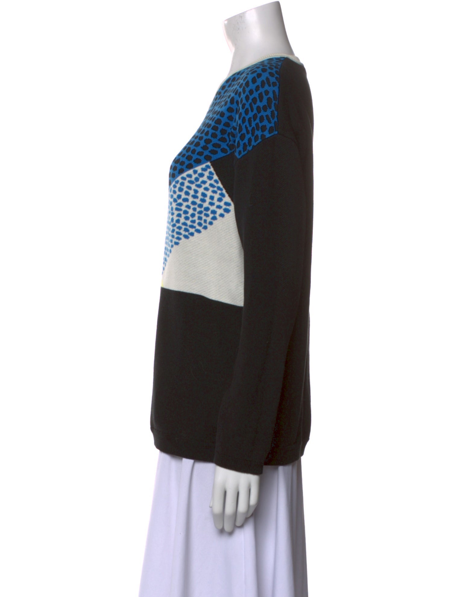 Tibi Printed V-Neck Sweater