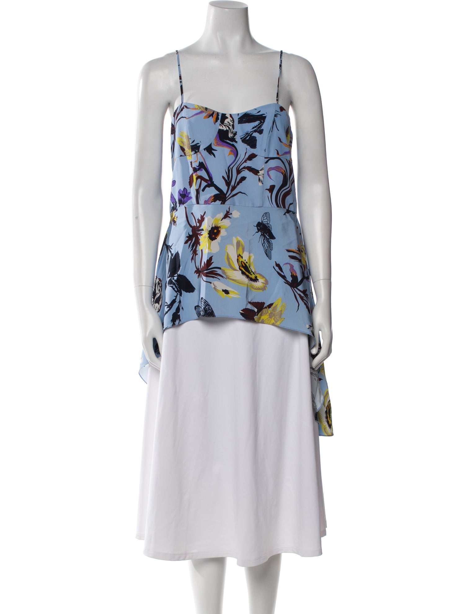 Tibi Silk Floral Print Top