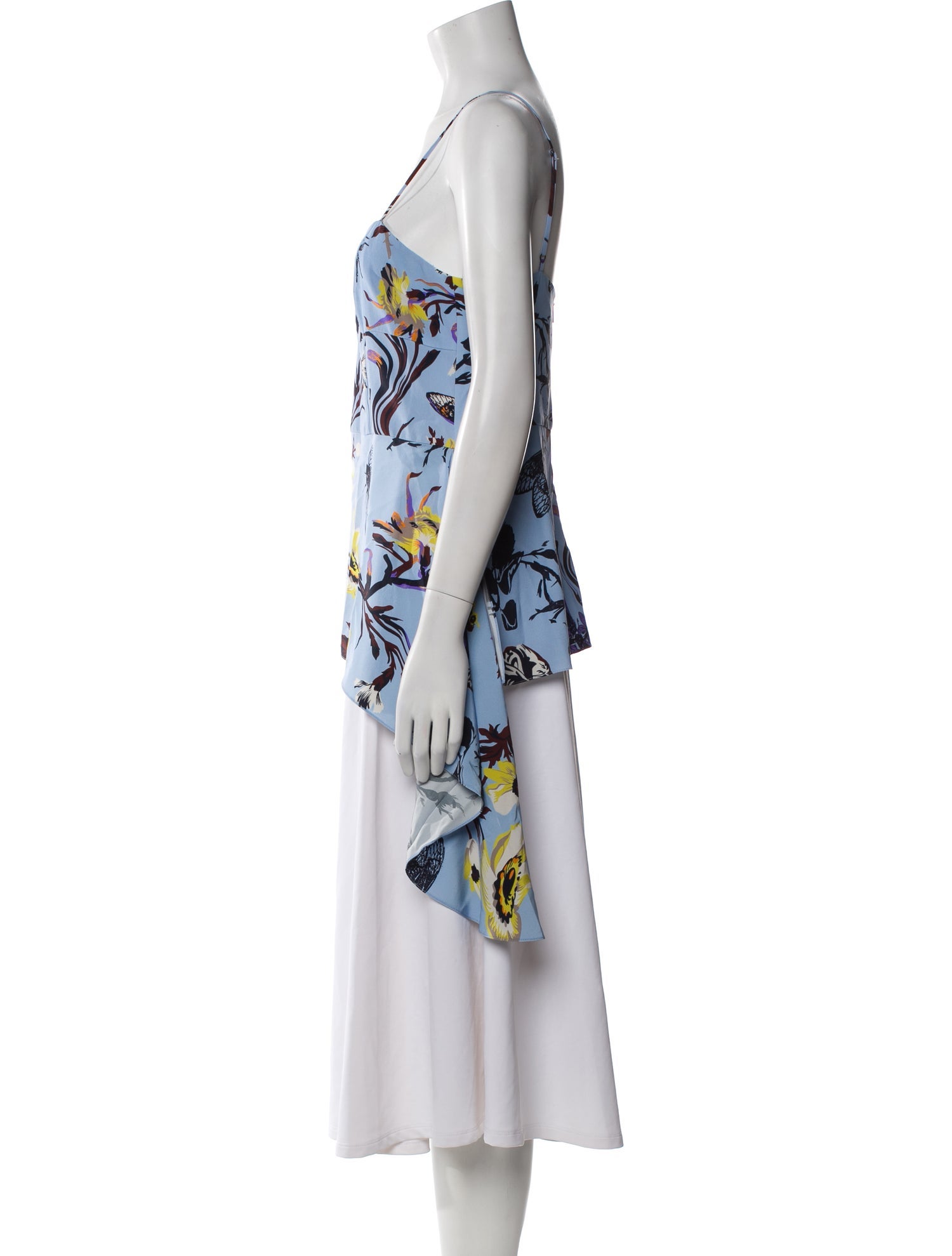 Tibi Silk Floral Print Top