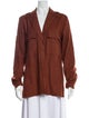Tibi Long Sleeve Button-Up Top