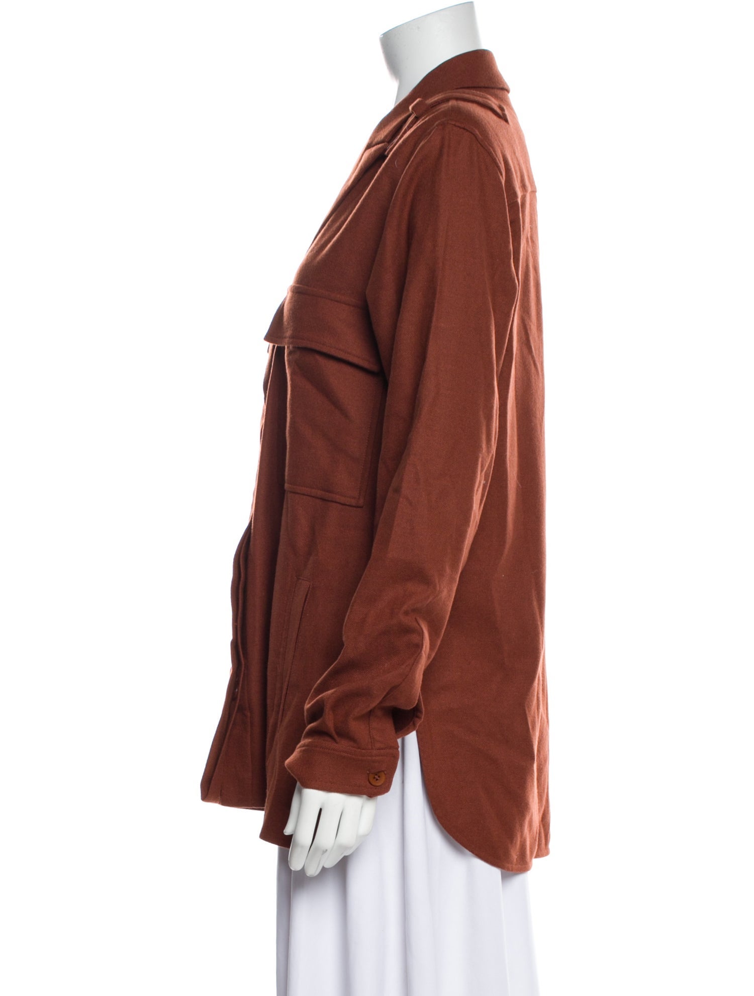 Tibi Long Sleeve Button-Up Top