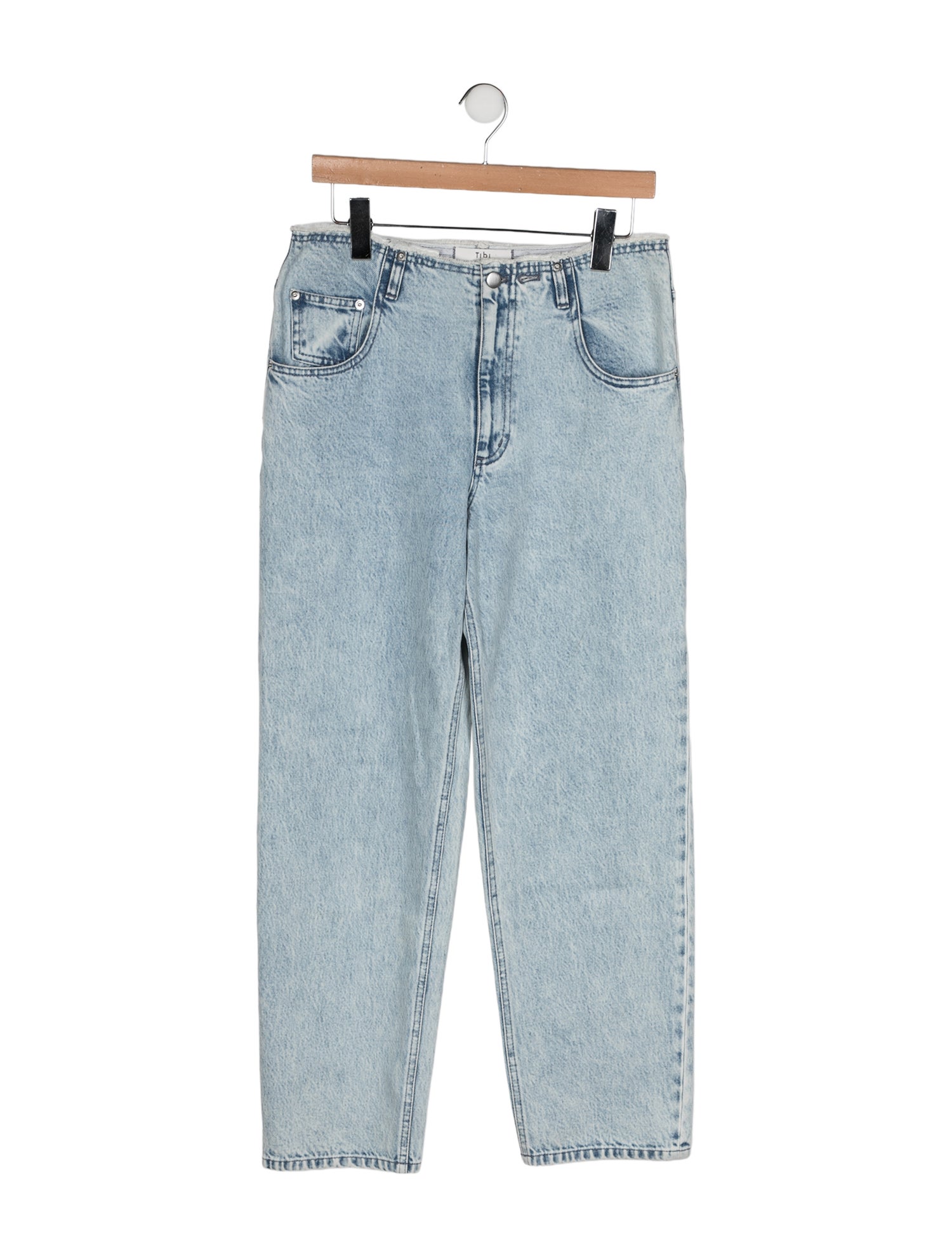 Tibi High-Rise Straight Leg Jeans