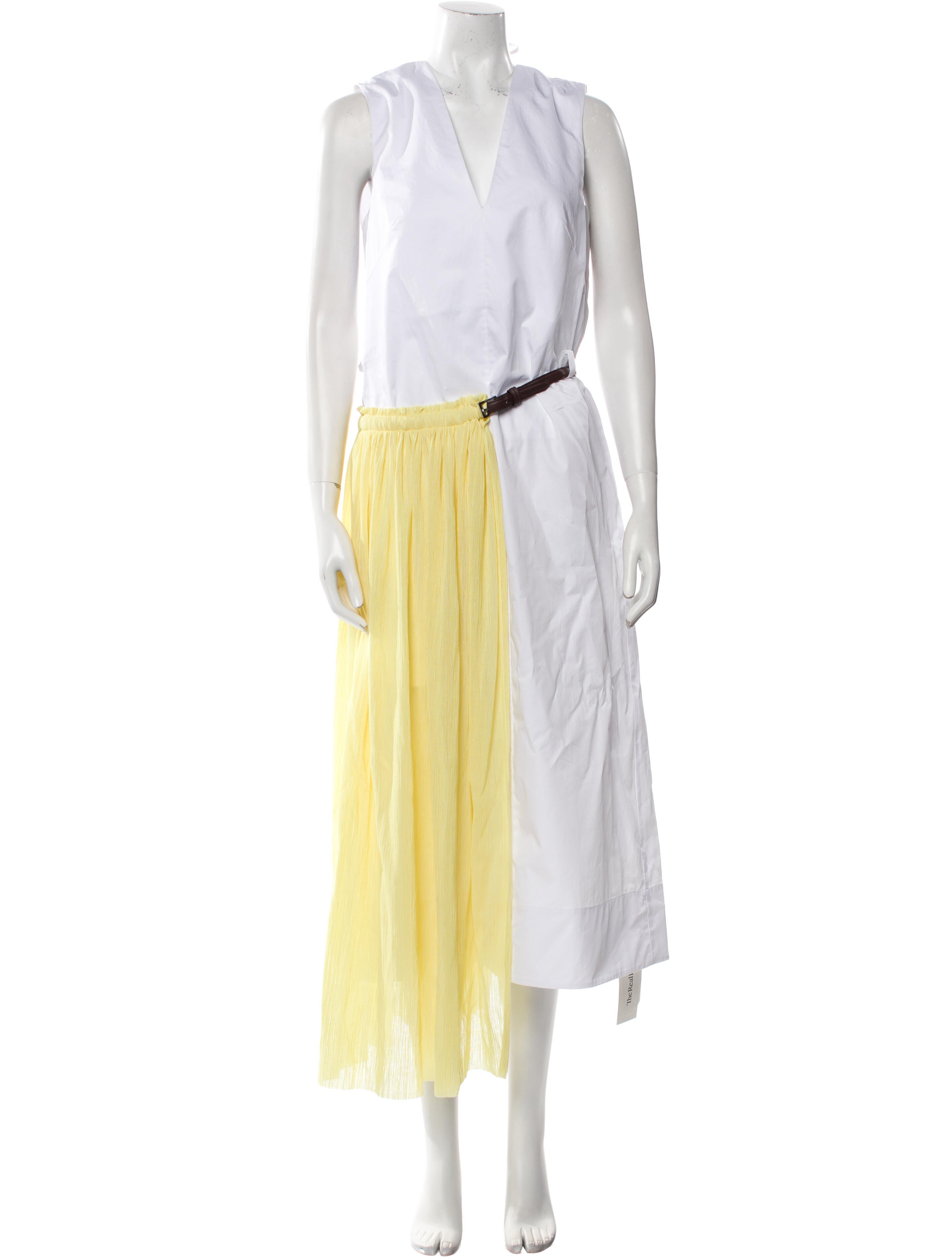 Tibi V-Neck Long Dress