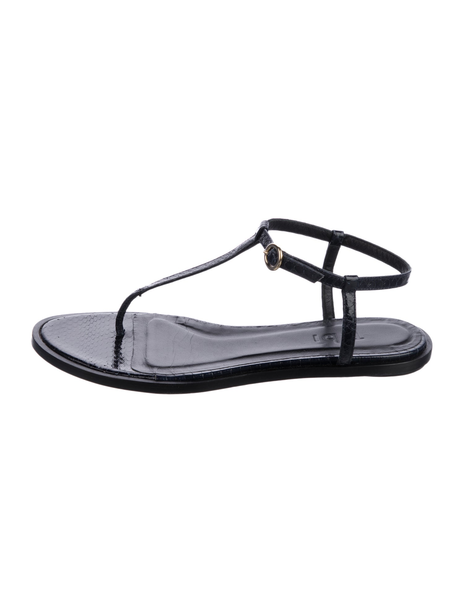Tibi Leather T-Strap Sandals