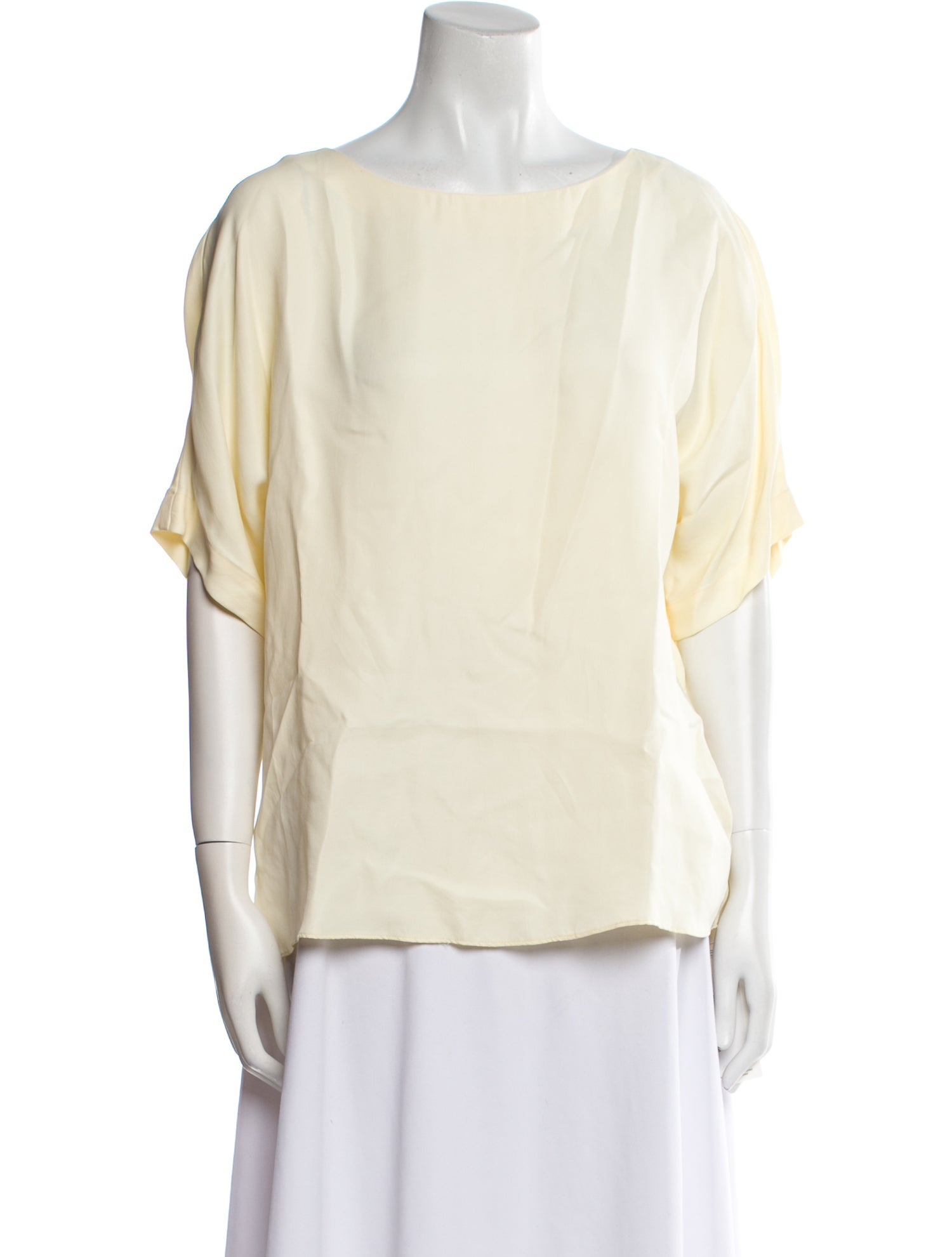 Tibi Silk Bateau Neckline Blouse