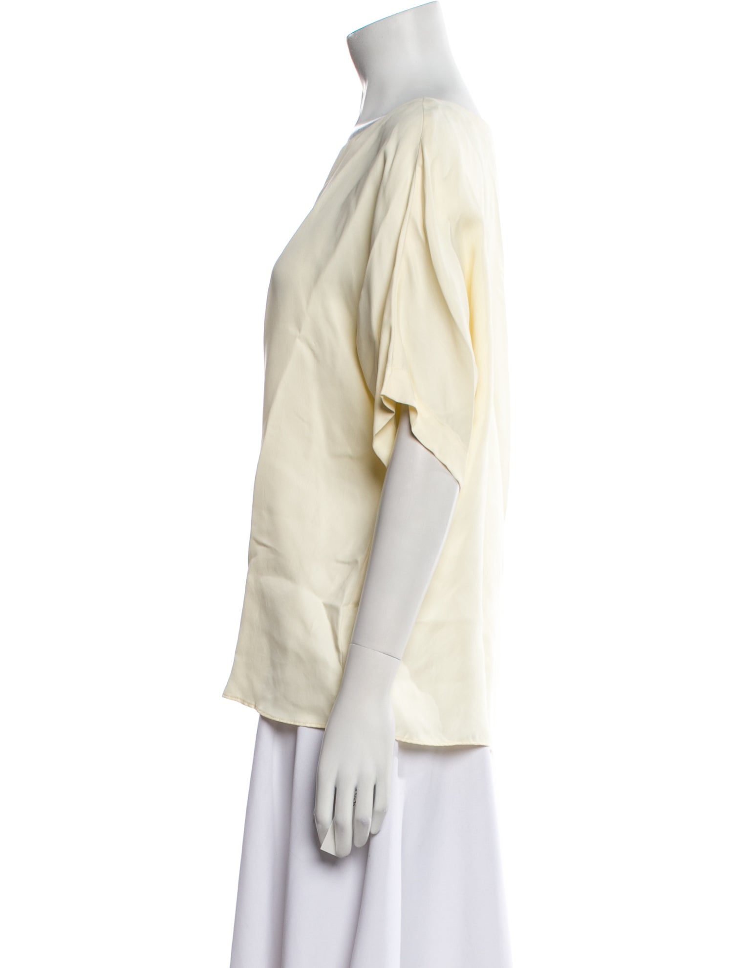 Tibi Silk Bateau Neckline Blouse