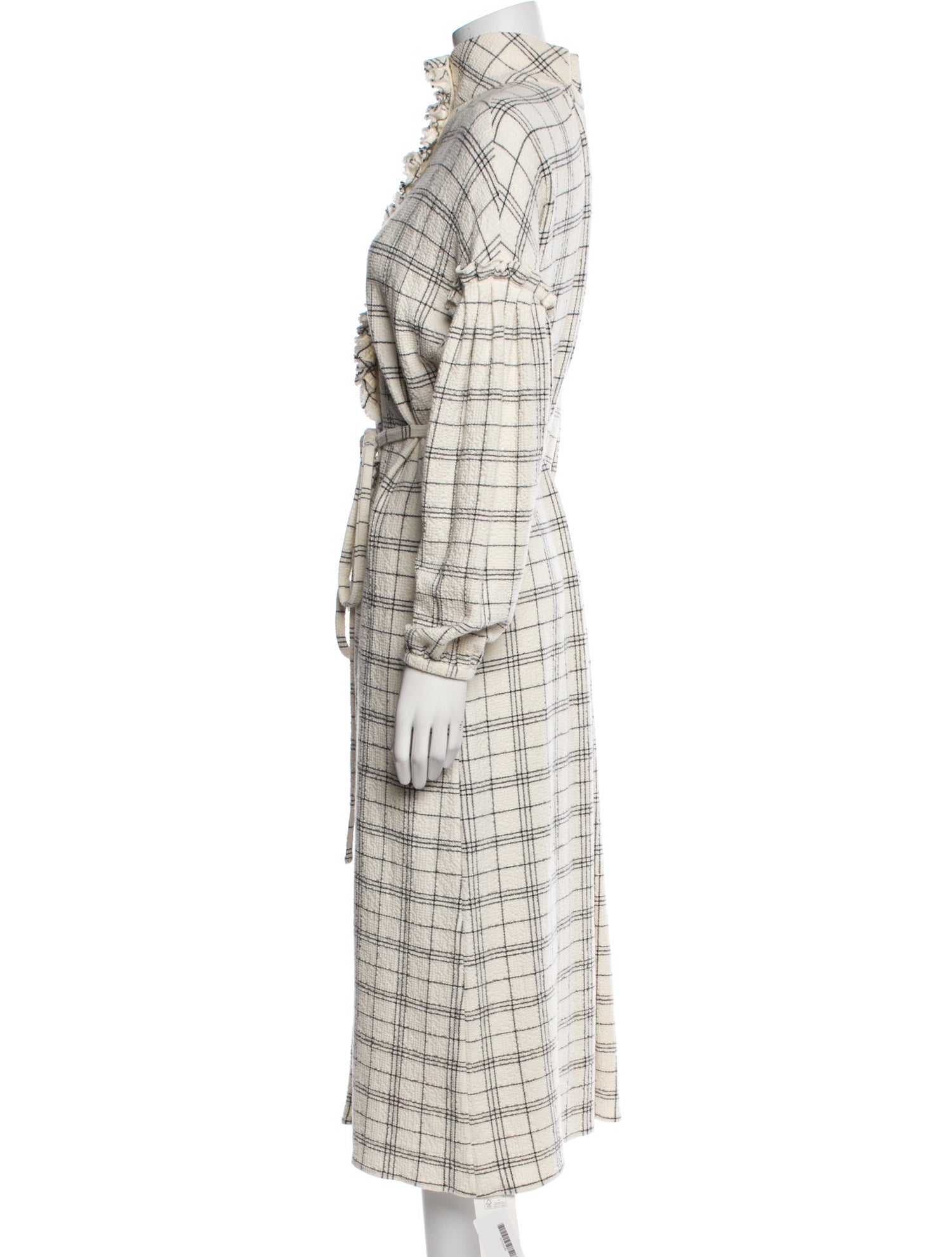 Tibi Plaid Print Midi Length Dress