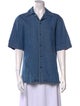 Tibi Short Sleeve Button-Up Top