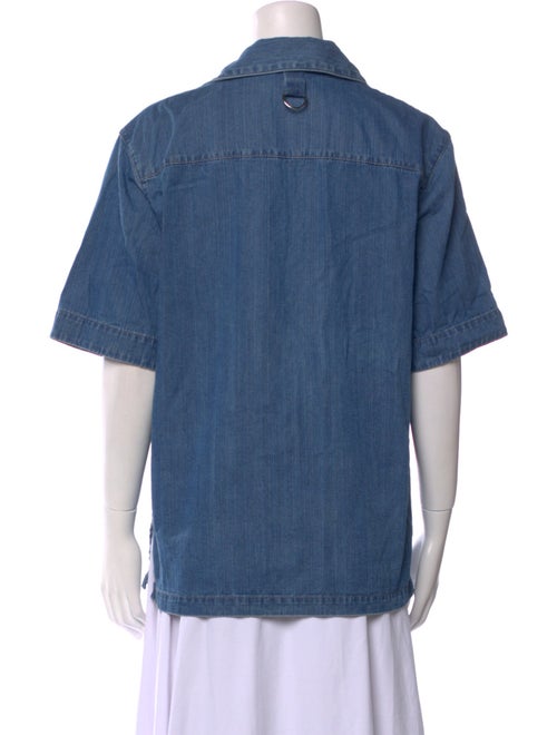 Tibi Short Sleeve Button-Up Top