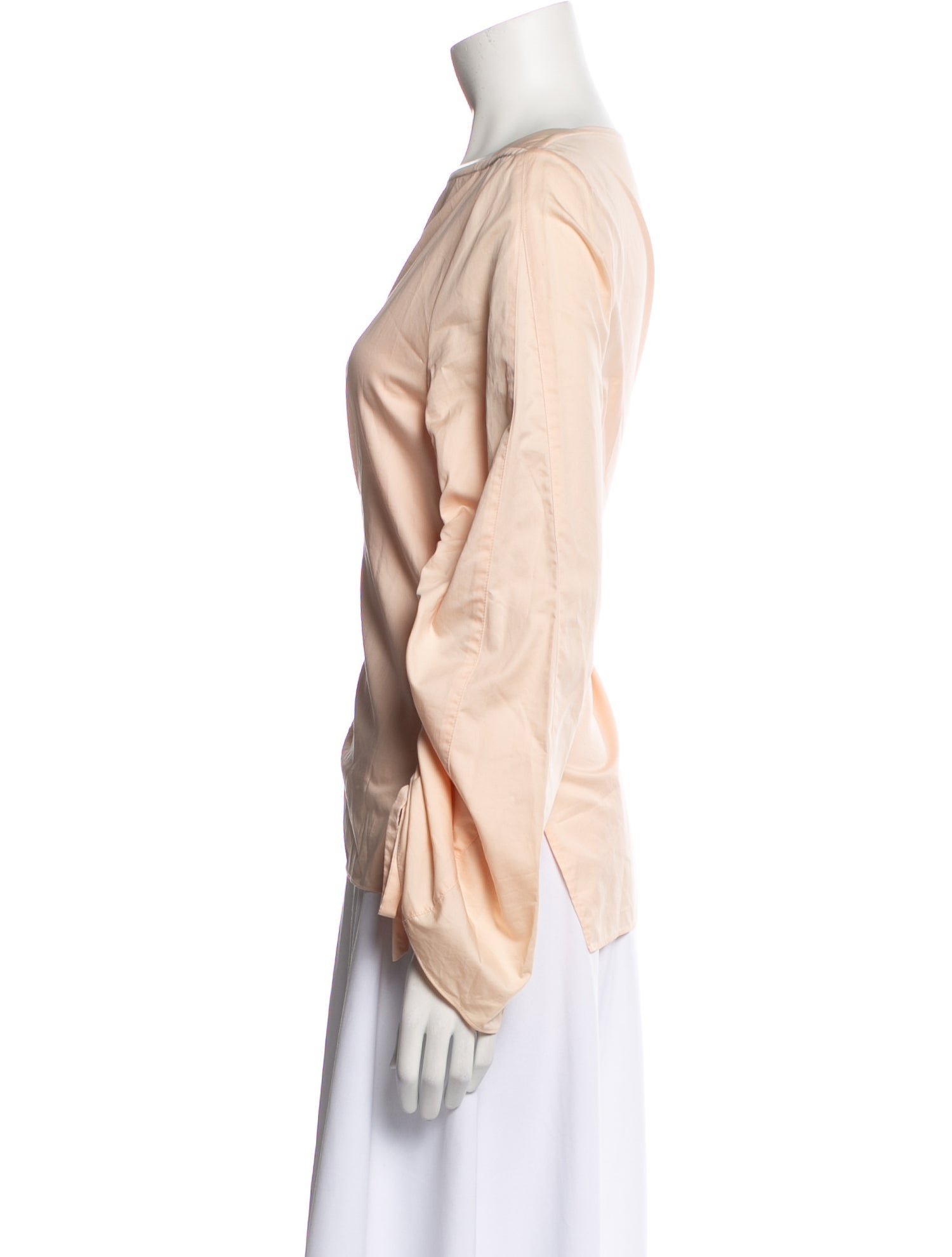 Tibi Square Neckline Long Sleeve Blouse