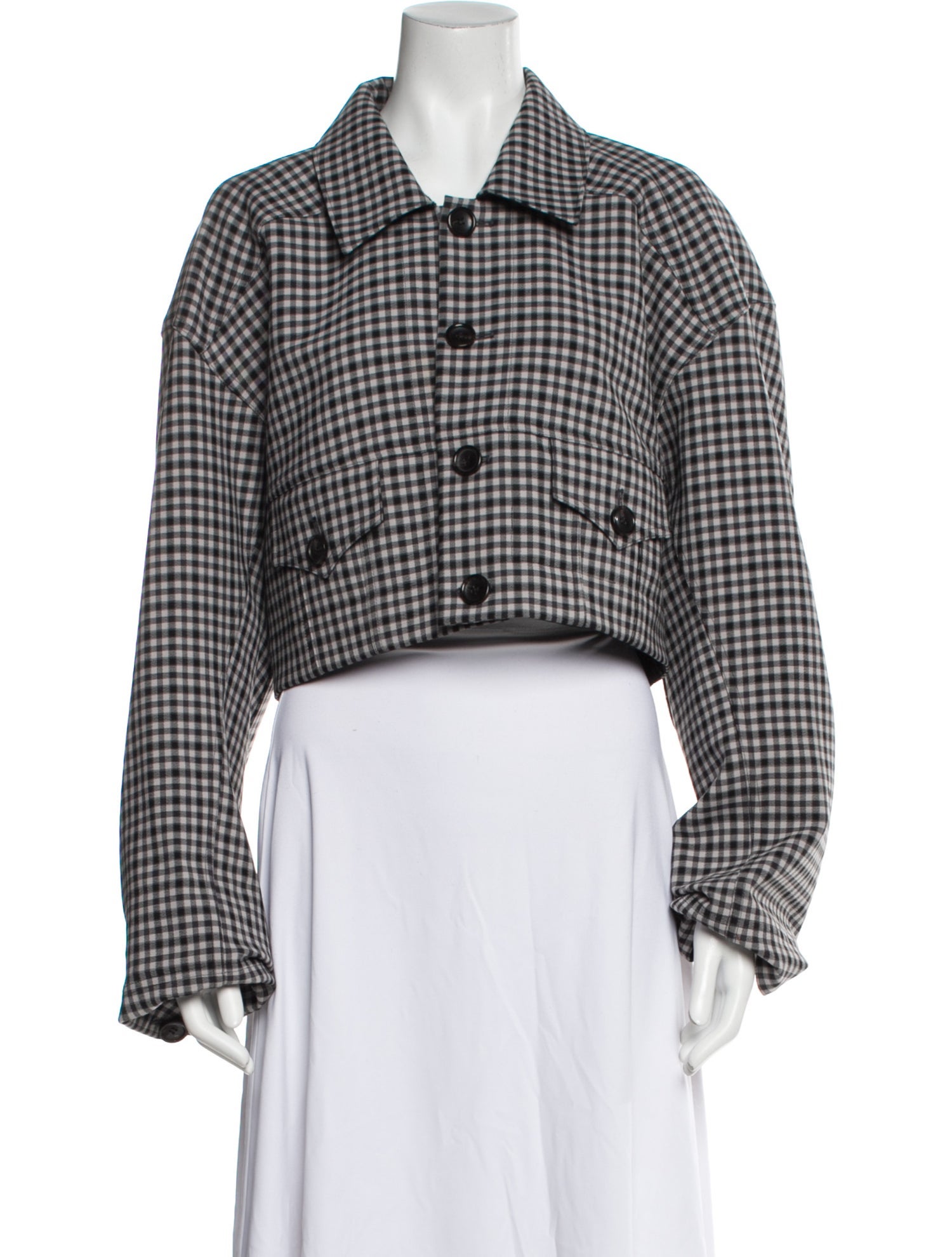 Tibi Plaid Print Utility Jacket