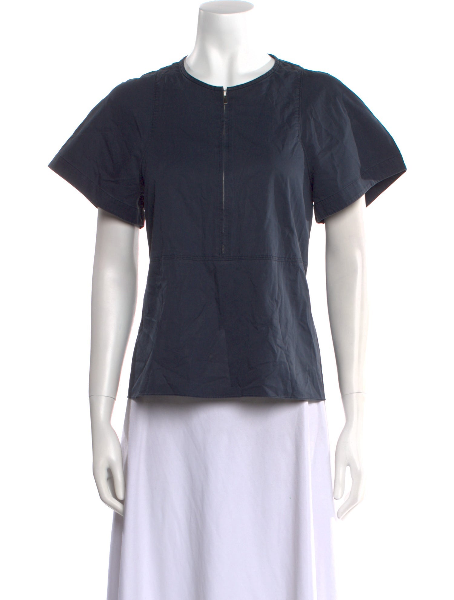 Tibi Crew Neck Short Sleeve Top