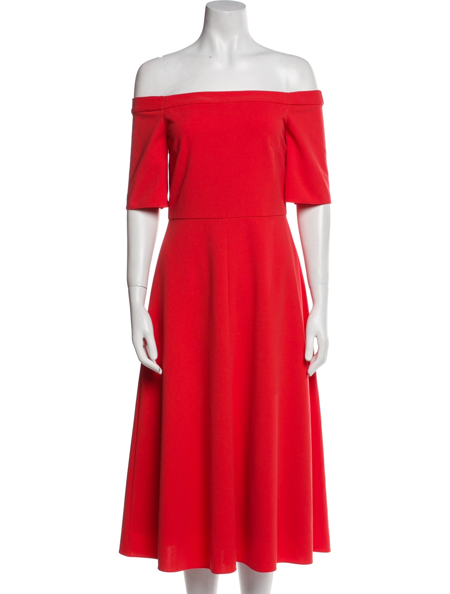 Tibi Off-The-Shoulder Knee-Length Dress