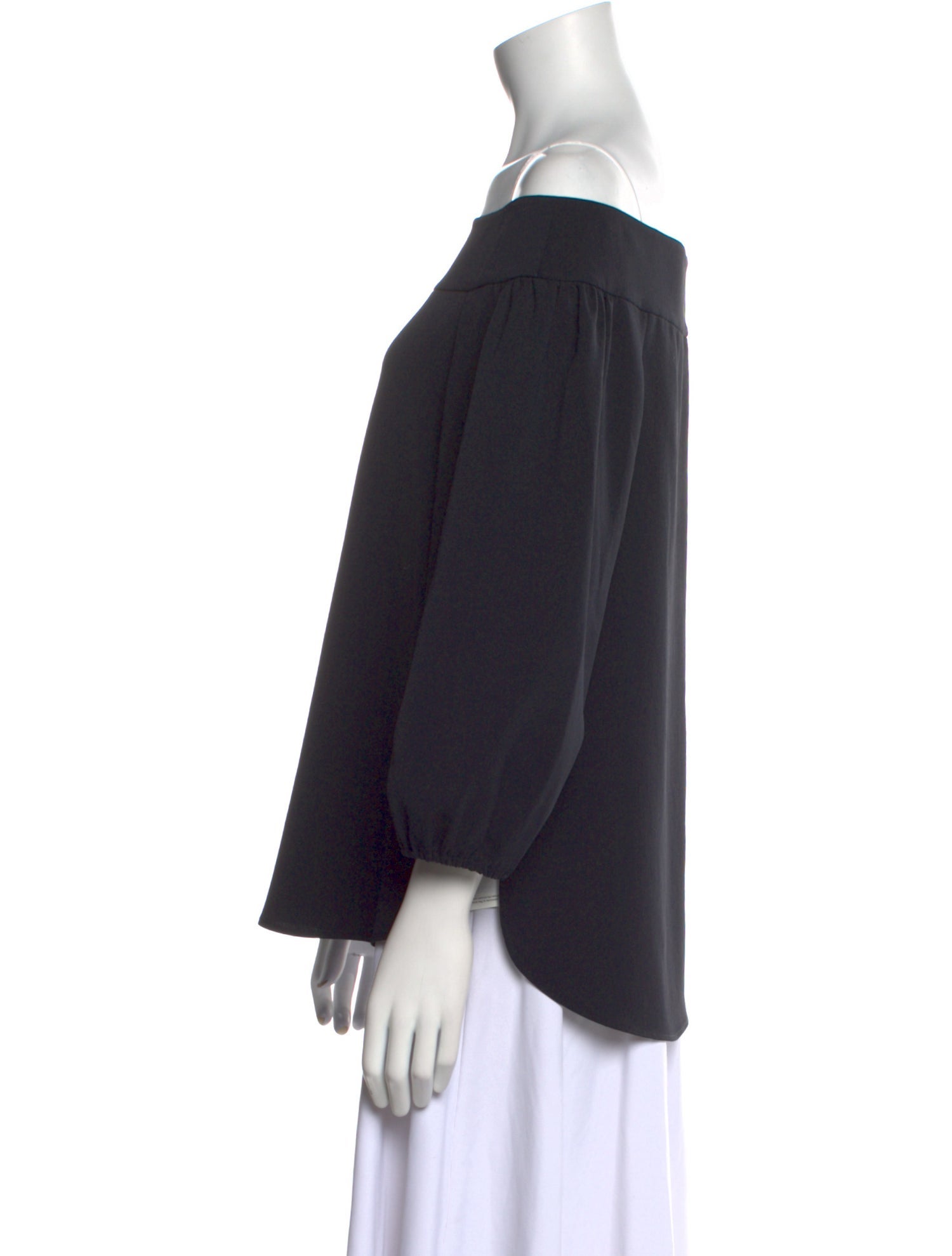 Tibi Off-The-Shoulder Three-Quarter Sleeve Blouse