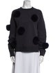Tibi Polka Dot Print Mock Neck Sweatshirt