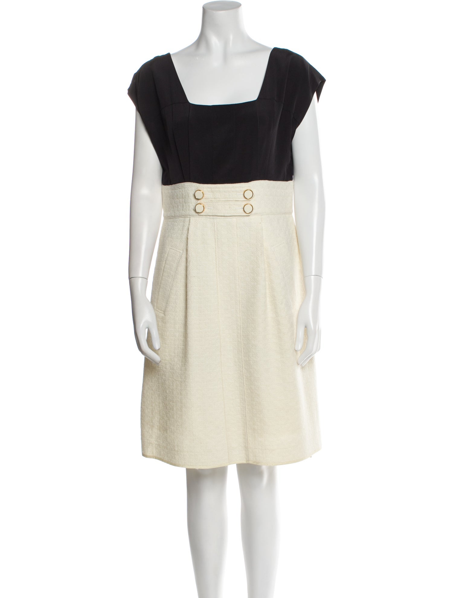 Tibi Square Neckline Knee-Length Dress