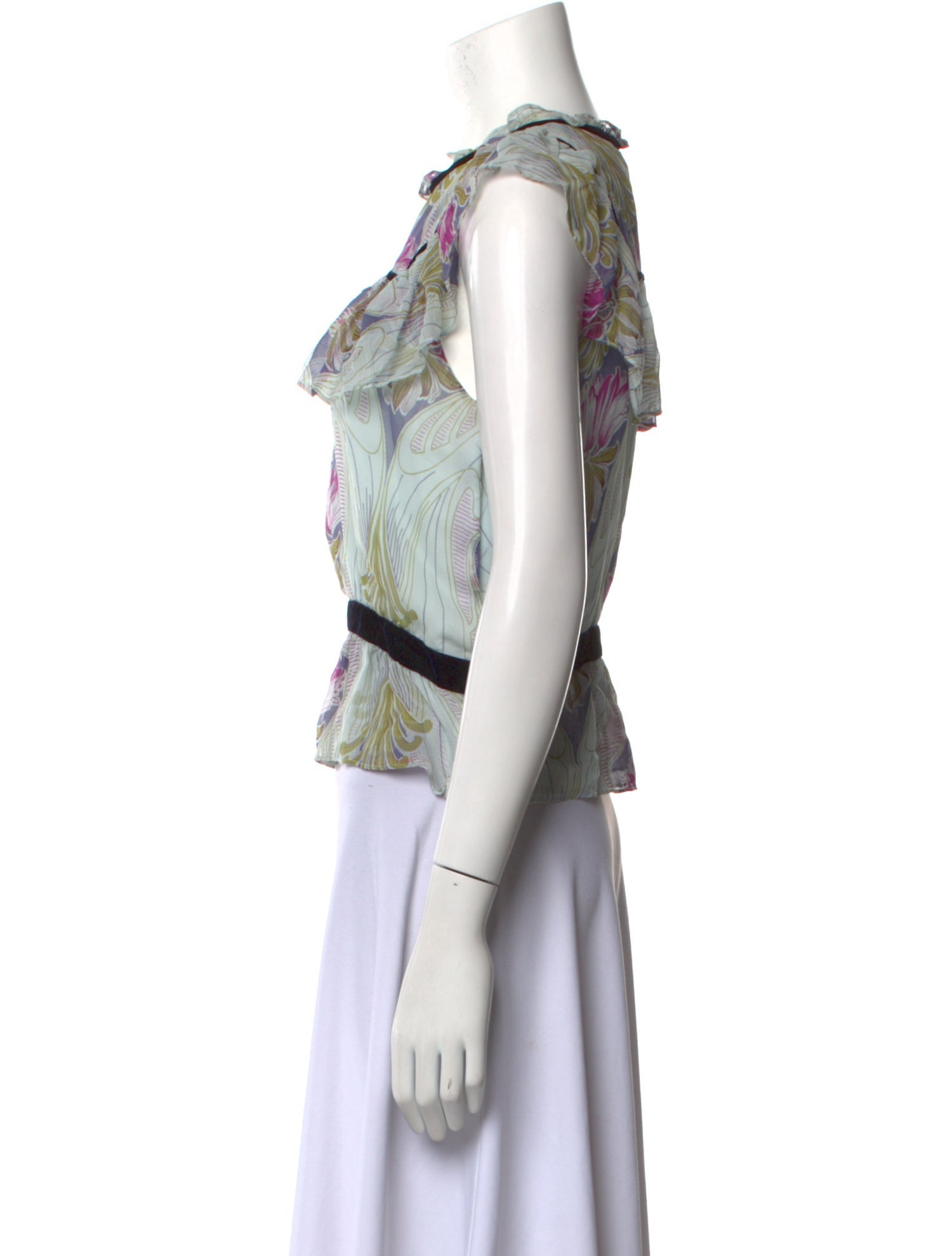 Tibi Silk Printed Top