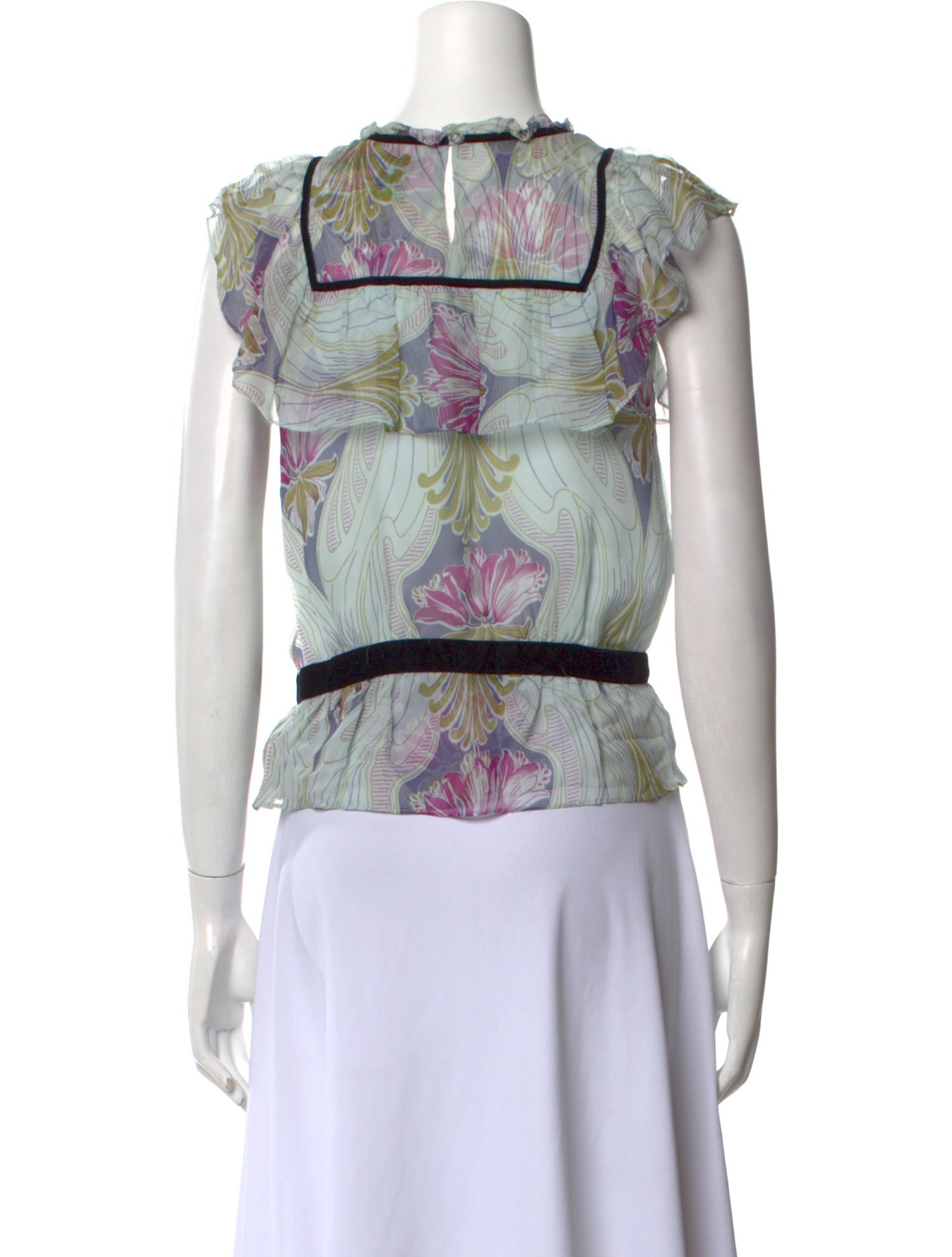 Tibi Silk Printed Top