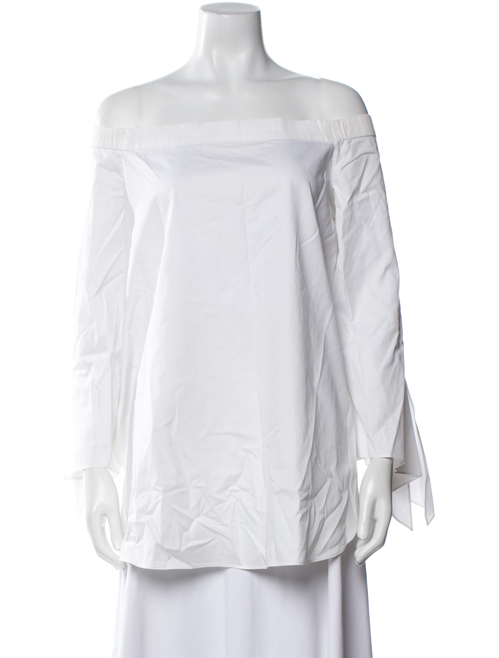 Tibi Off-The-Shoulder Three-Quarter Sleeve Tunic