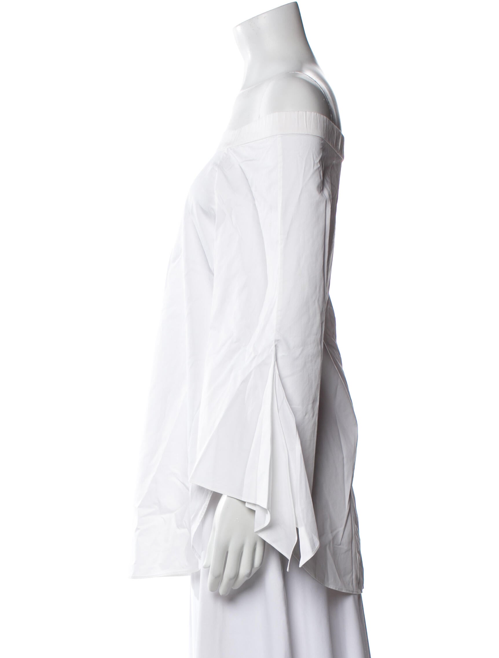 Tibi Off-The-Shoulder Three-Quarter Sleeve Tunic